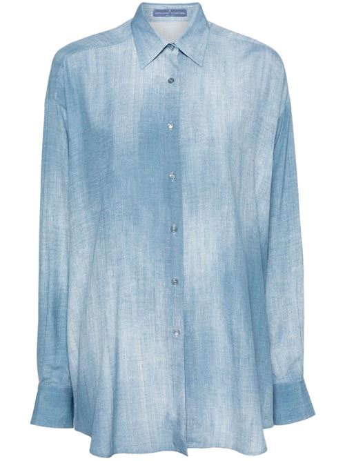 Camicia in crêpe blu Ermanno Scervino | D442K368EMYS4217